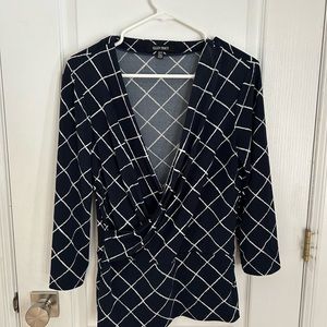 Black and white long sleeve top